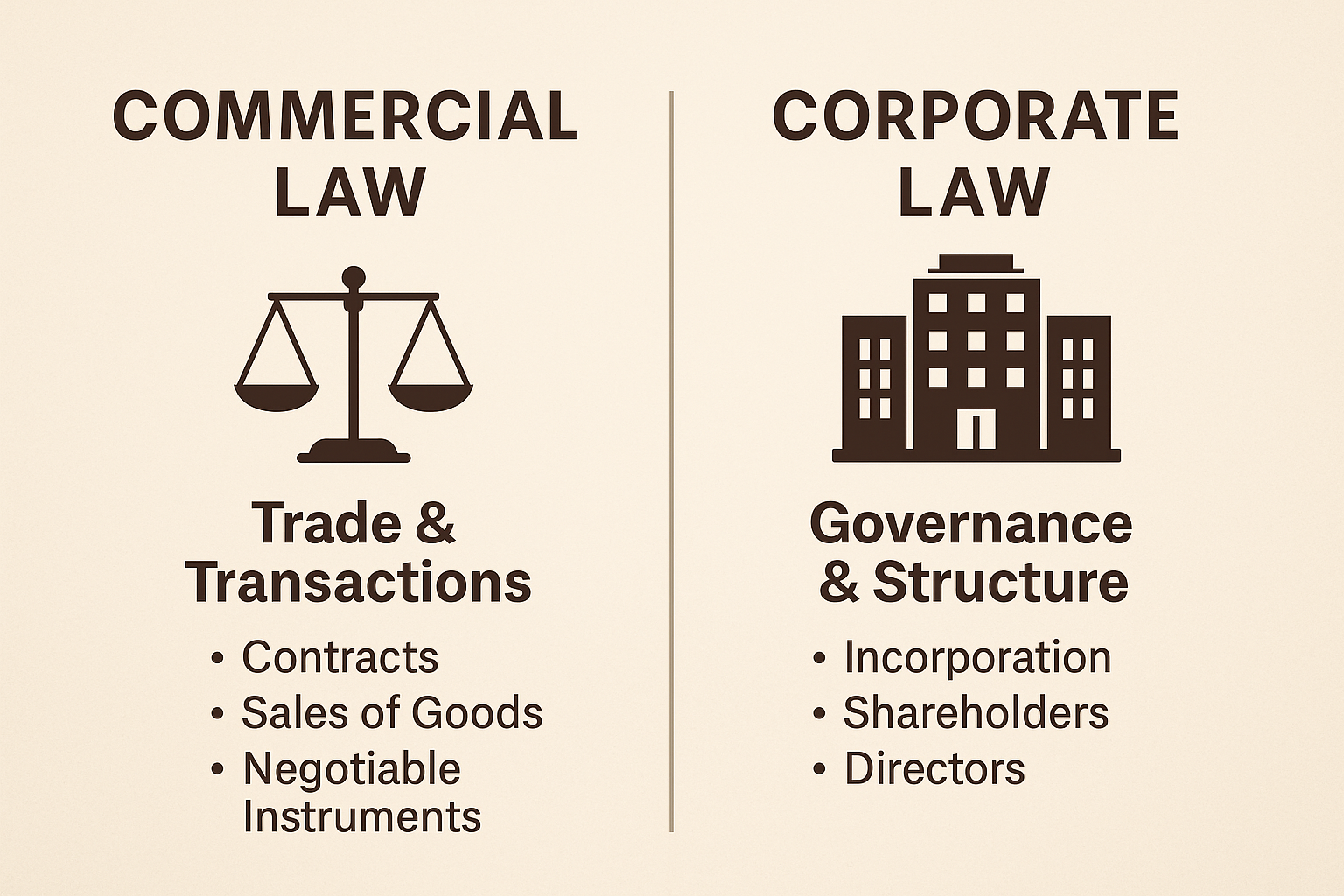 The Key Distinction Between Commercial Law and Corporate Law