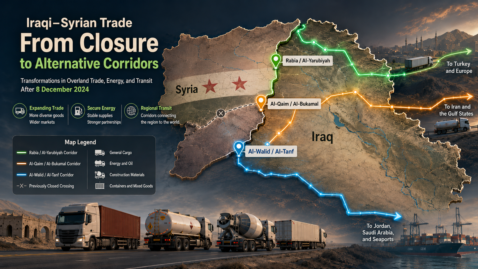 From Closure to Alternative Corridors.How Iraqi–Syrian Trade Reconfigured Its Routes after 8 December 2024