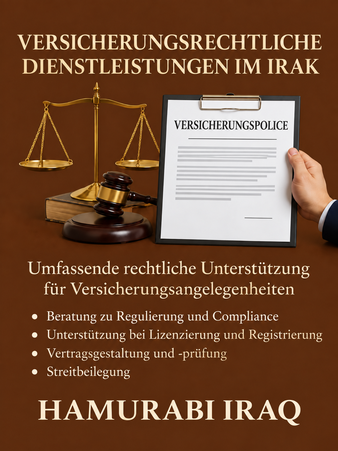 Versicherungsrechtliche Dienstleistungen im Irak